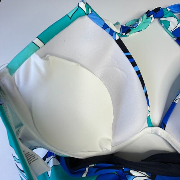 Coco Contours Cameo Halter Bikini Swim Top & Bottoms Multicolor Women's XL NWT - Picture 5 of 12